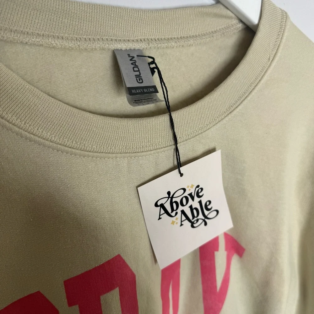NWT | Pray Beige Cropped Sweatshirt | Size Large - Picture 4 of 7